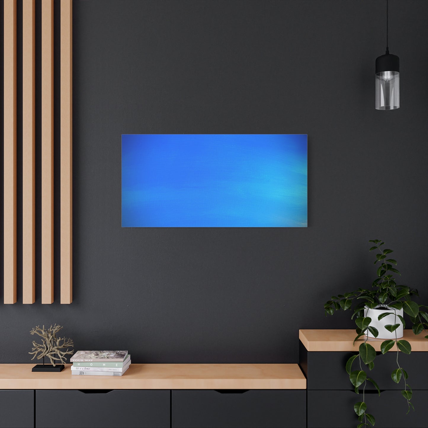 Blue Burst - Gradient Matte Canvas Print — Abstract Ocean Wall Art, Stretched 1.25"