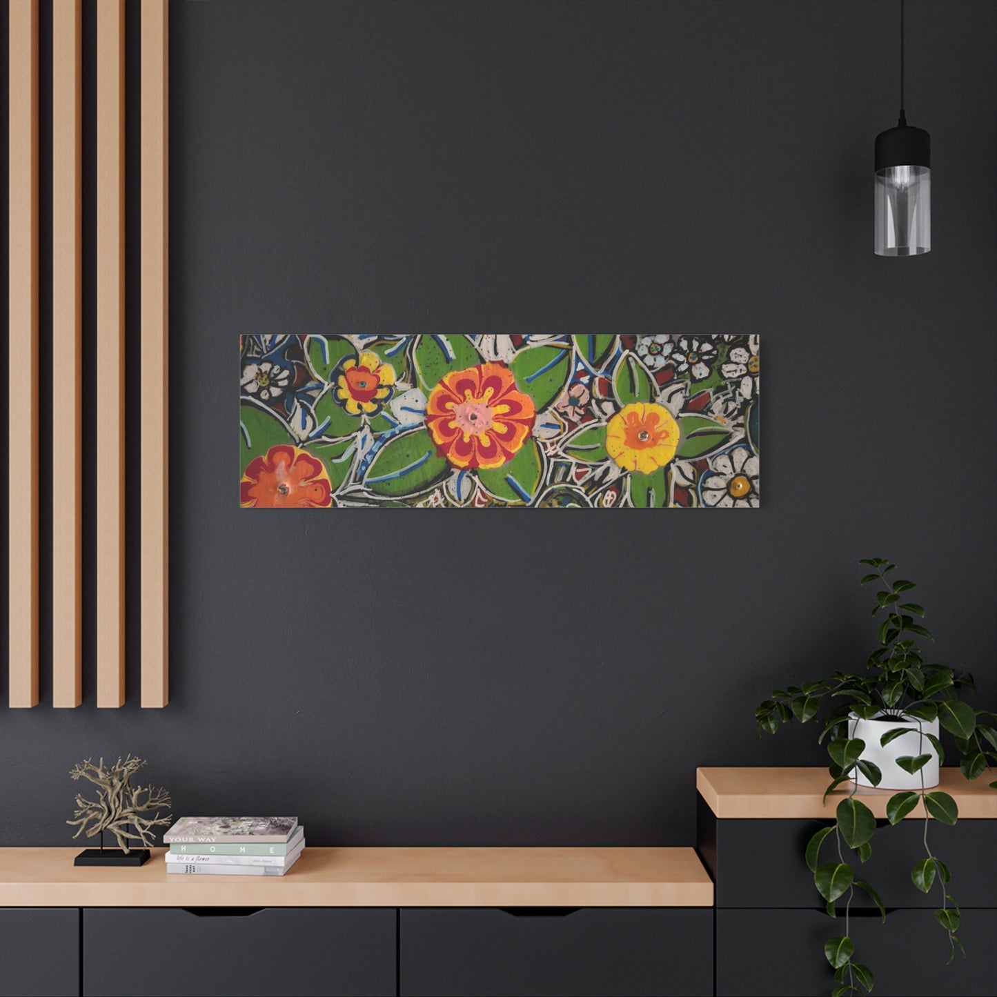 Urban_gardening-04 - Floral Pop Matte Stretched Canvas – Colorful Hand-Painted Garden Wall Art