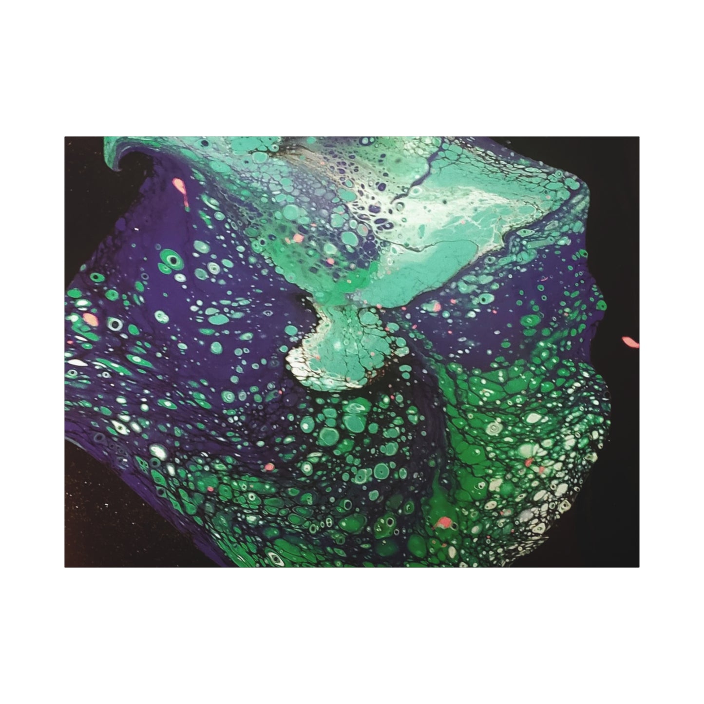 Abstract Green & Teal Fluid Art Canvas Print - Matte Stretched Wall Art