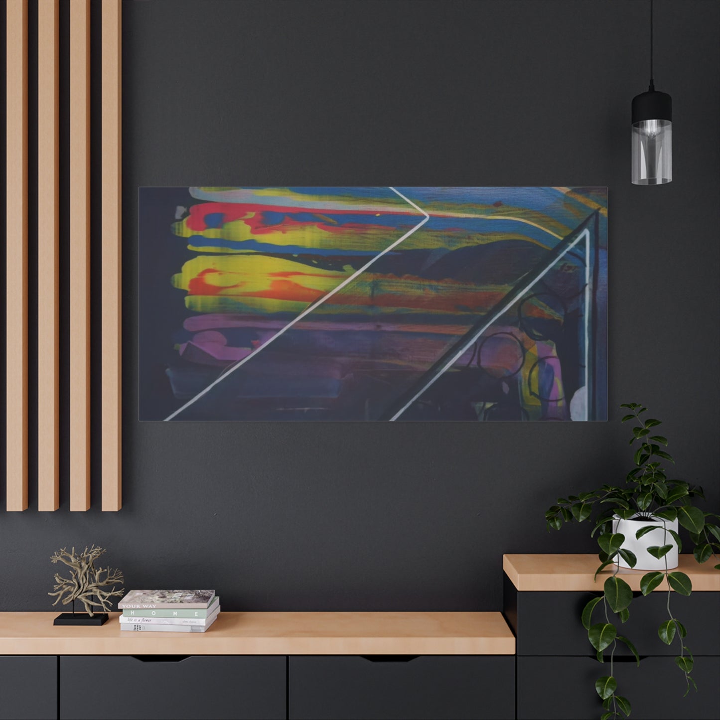 Abstract Geometric Canvas Art - 2025 astronomy – Colorful Drip Triangle Stretched Canvas