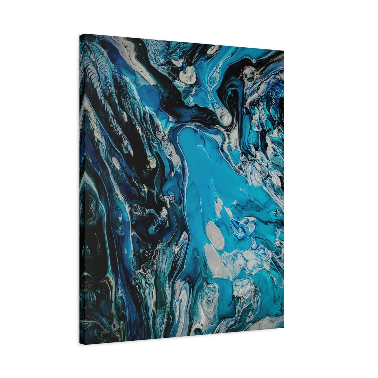 Blue Ocean Abstract Matte Canvas Print — Stretched Wall Art