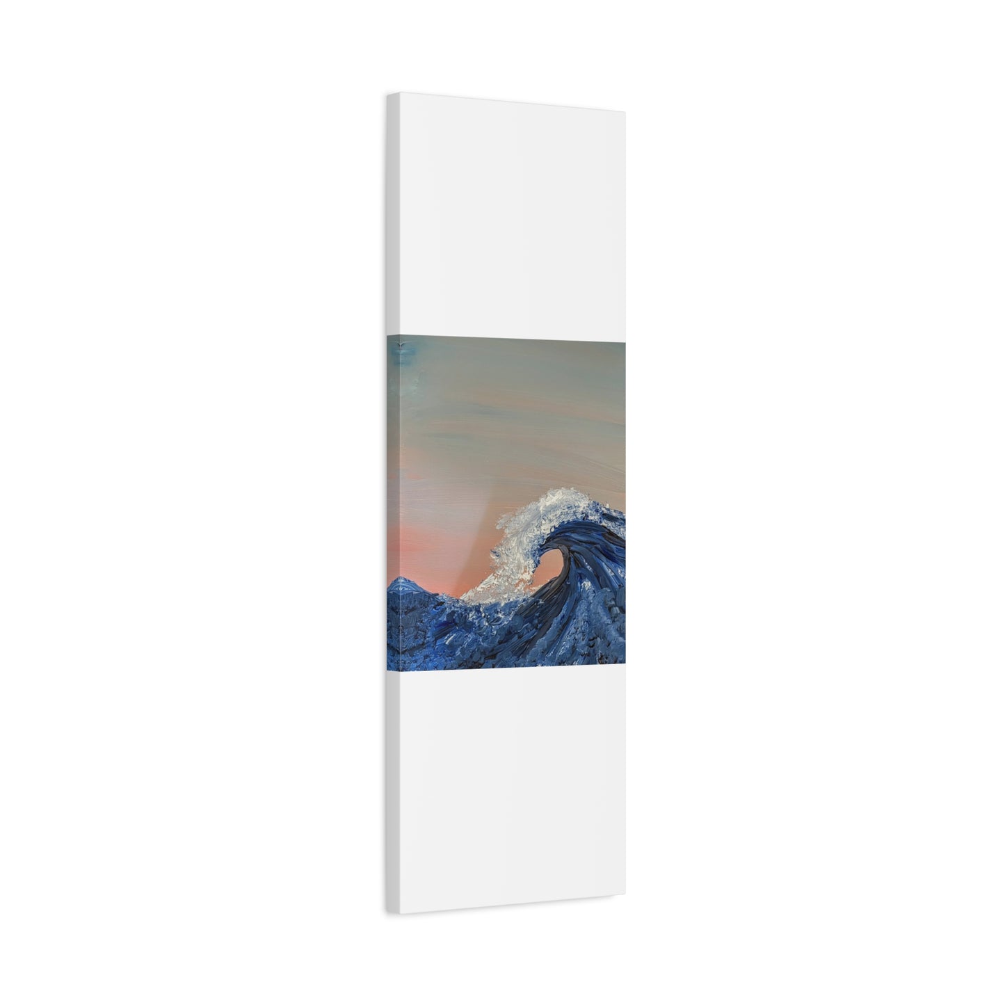 California_Coast - Ocean Wave Canvas Art — Blue Wave Seascape Matte Stretched Canvas