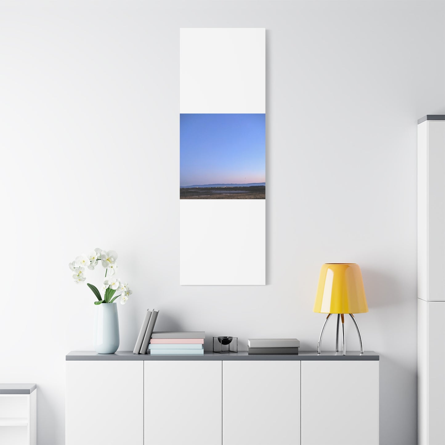 Serene Blue Horizon Matte Canvas Print — Stretched Wall Art