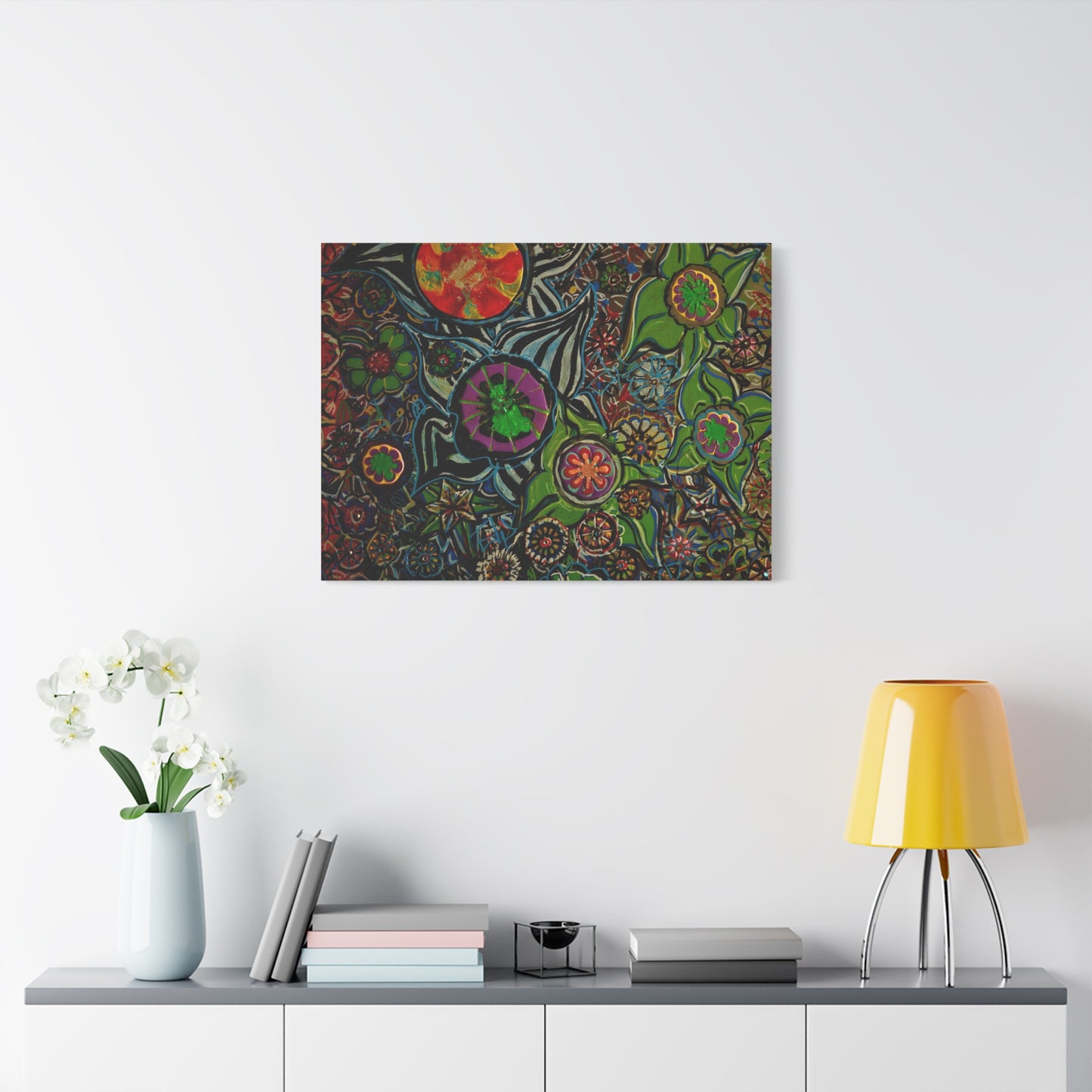 Urban_gardening-03 - Psychedelic Floral Canvas Print — Vibrant Abstract Garden Wall Art