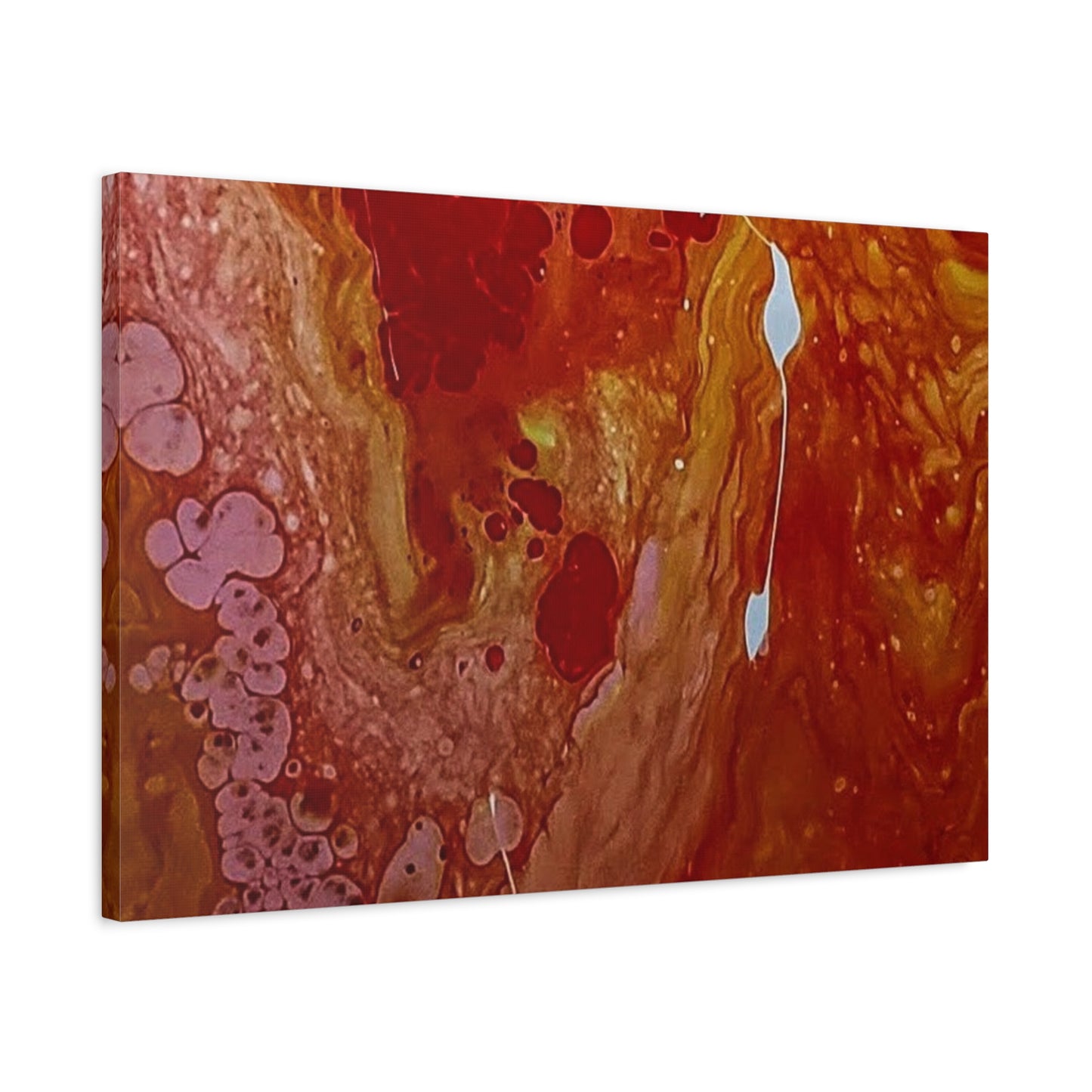 Abstract Red Fluid Art Canvas Print — Matte Stretched Wall Art