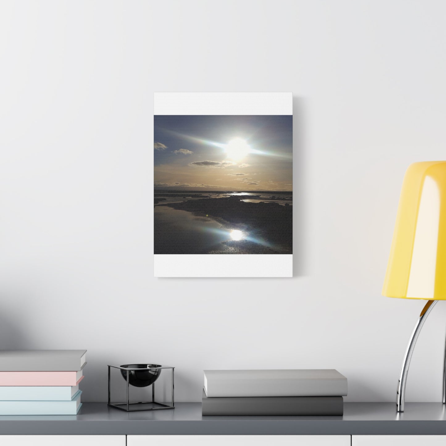 Sunlit Coastal Reflection (don edwards preserve)Canvas Print — Matte Stretched Wall Art