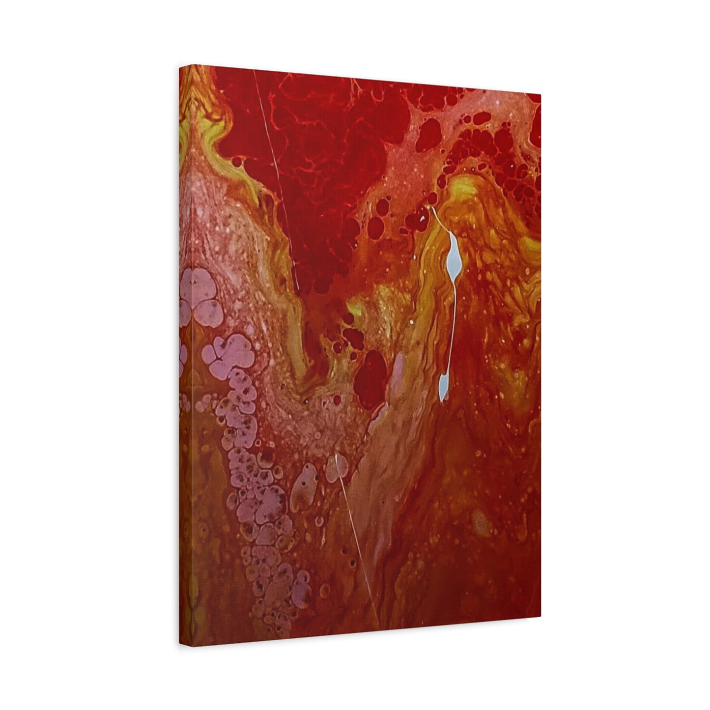 Abstract Red Fluid Art Canvas Print — Matte Stretched Wall Art