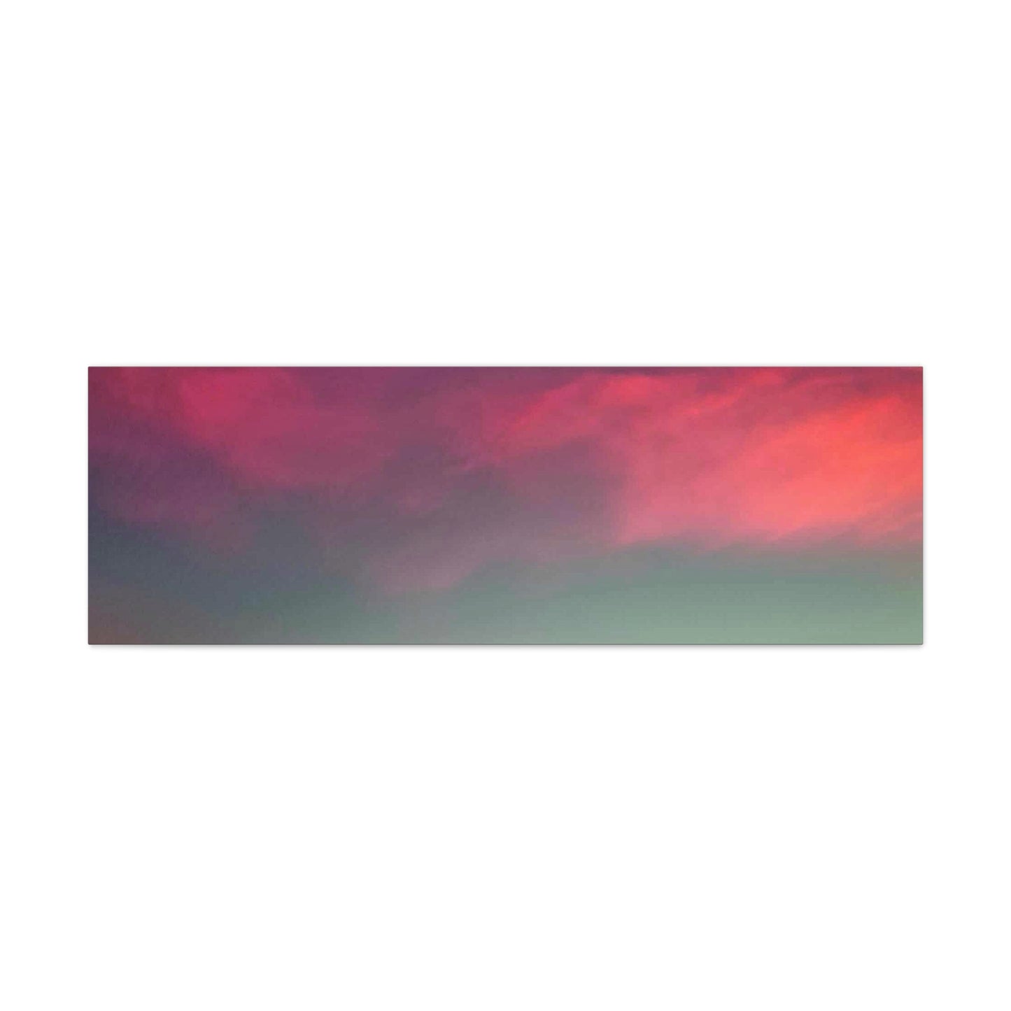 pink sky at morning - Horizon Matte Canvas Print — Vibrant Pink & Teal Sky Wall Art, Stretched 1.25"