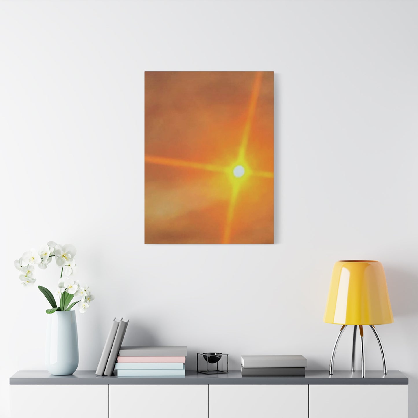 Sunburst Sunset Canvas Print — Warm Abstract Wall Art