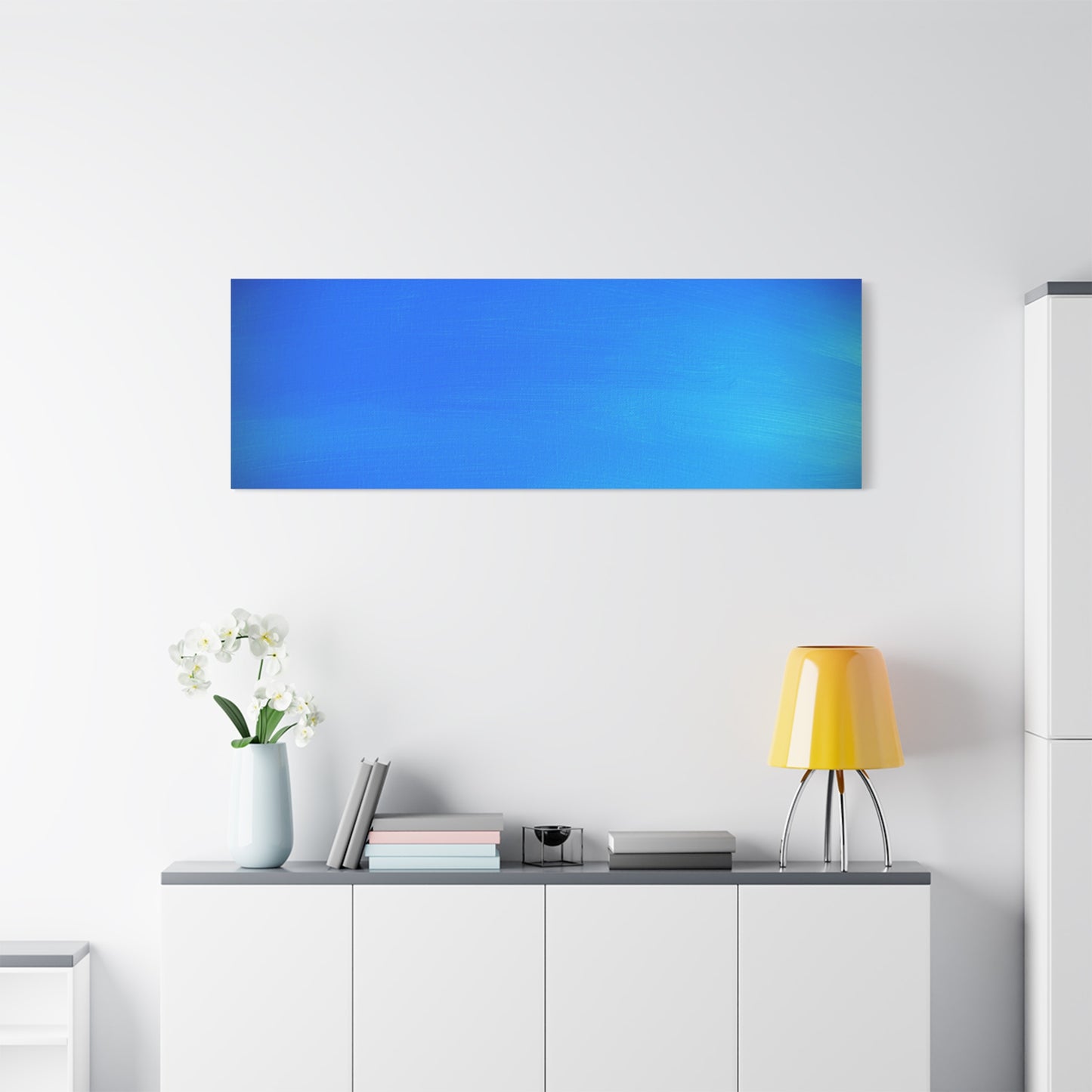 Blue Burst - Gradient Matte Canvas Print — Abstract Ocean Wall Art, Stretched 1.25"