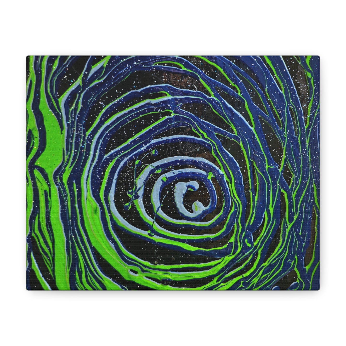 Abstract Green Swirl Matte Canvas Art — Stretched 1.25" Wall Décor