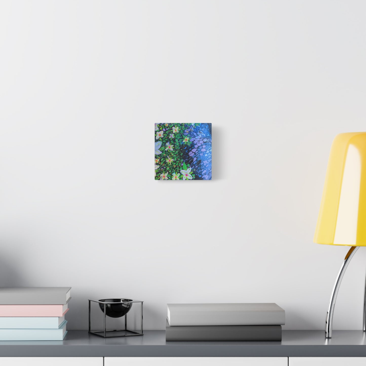 Floetrol&Flowers -  Reef Matte Canvas Wall Art — Blue & Green Abstract Flower Painting
