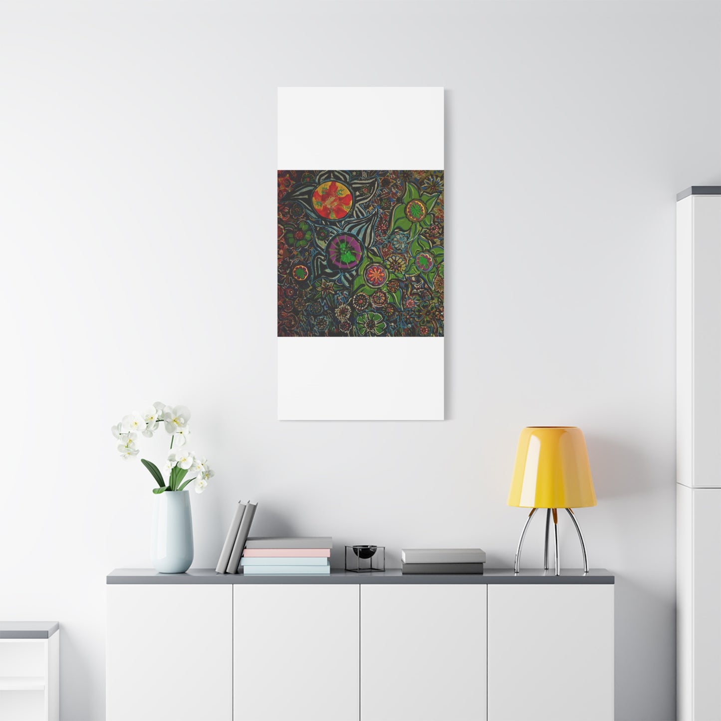 Urban_gardening-03 - Psychedelic Floral Canvas Print — Vibrant Abstract Garden Wall Art