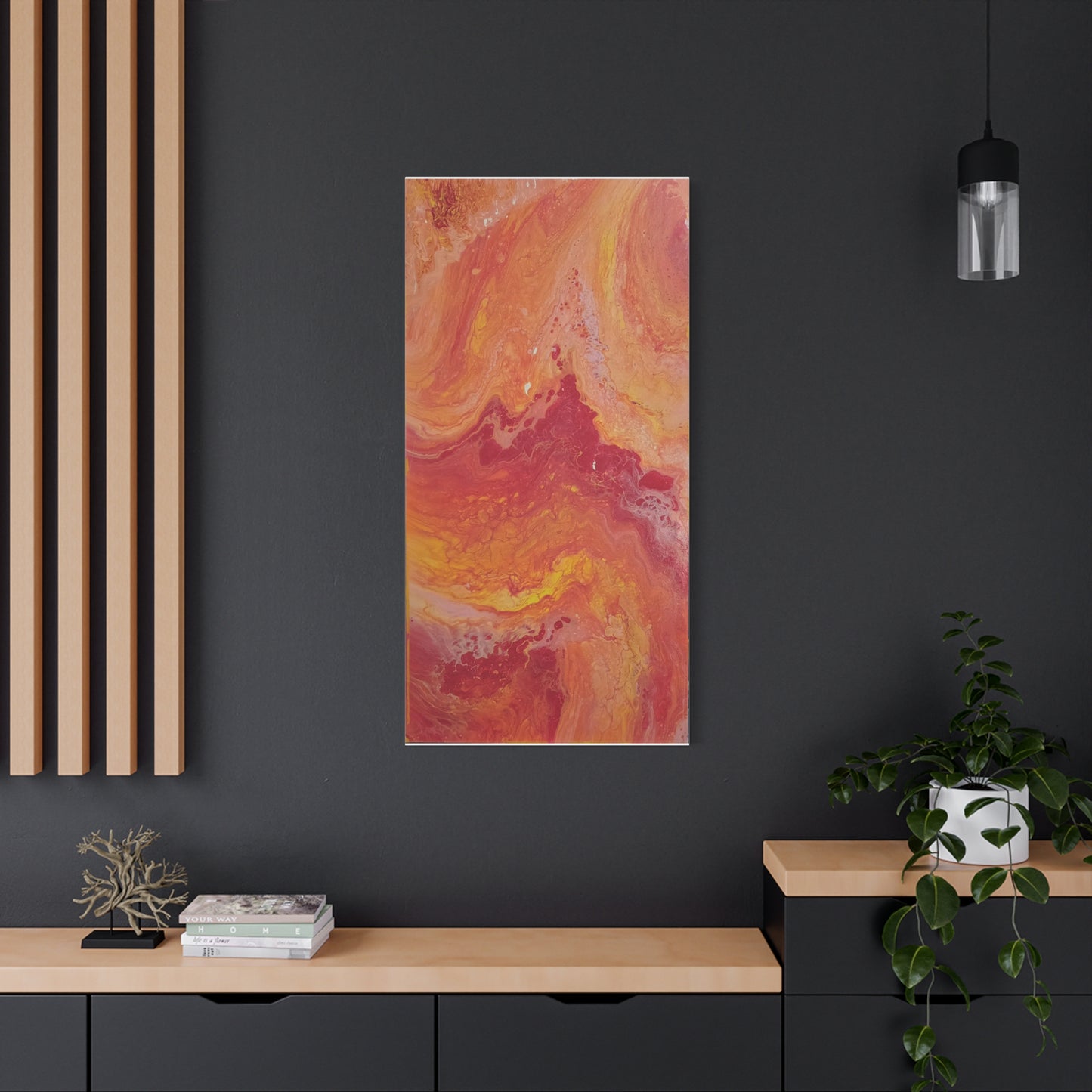Abstract Pepto Popured - Sunset Swirl Matte Canvas Art - Stretched 1.25"