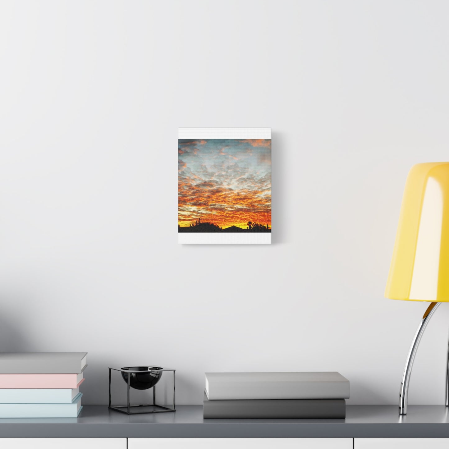Sunset Sky Canvas Print — Orange Cloudscape Matte Stretched Wall Art