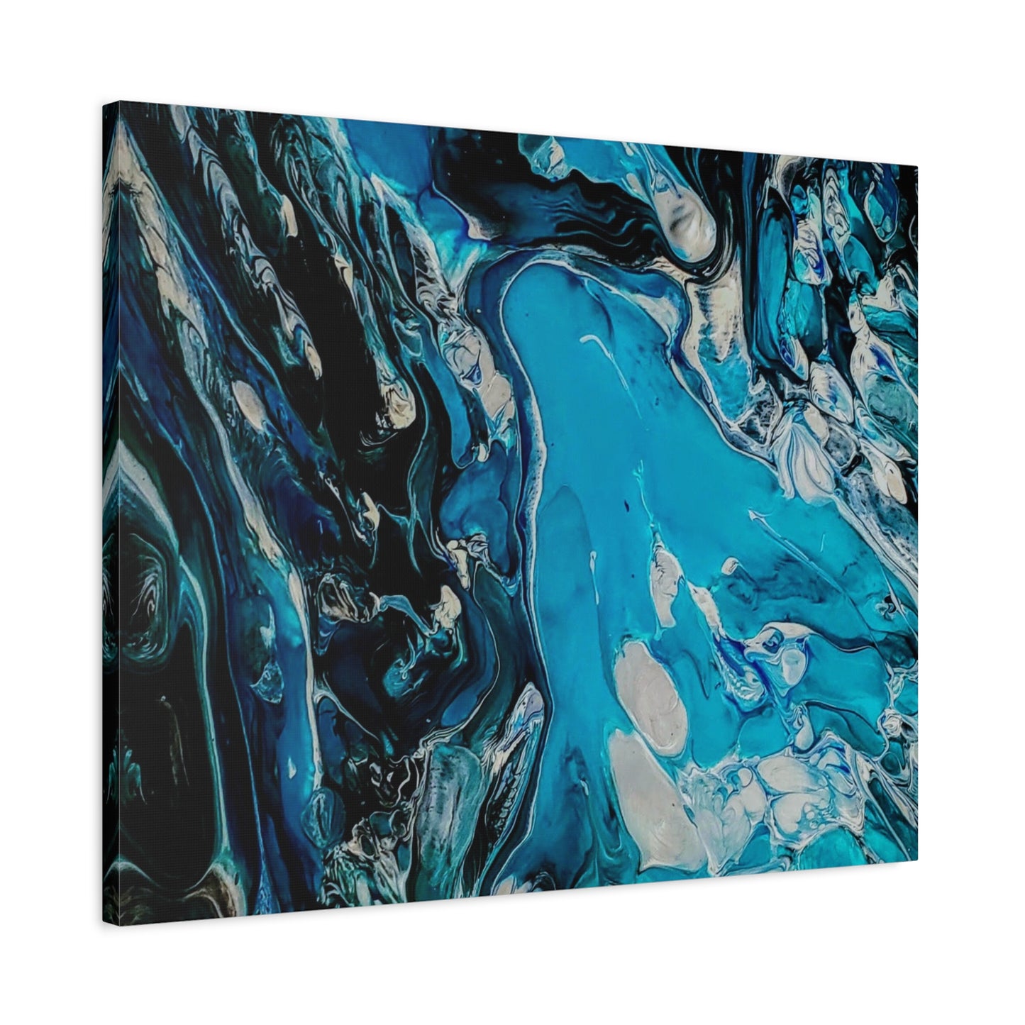 Blue Ocean Abstract Matte Canvas Print — Stretched Wall Art