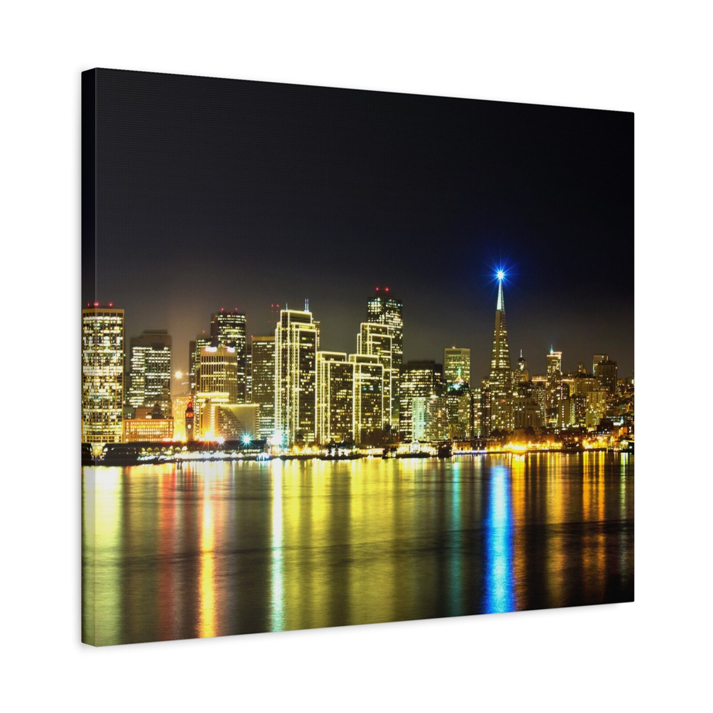 San Francisco Night Skyline Matte Canvas Print — Stretched 1.25"