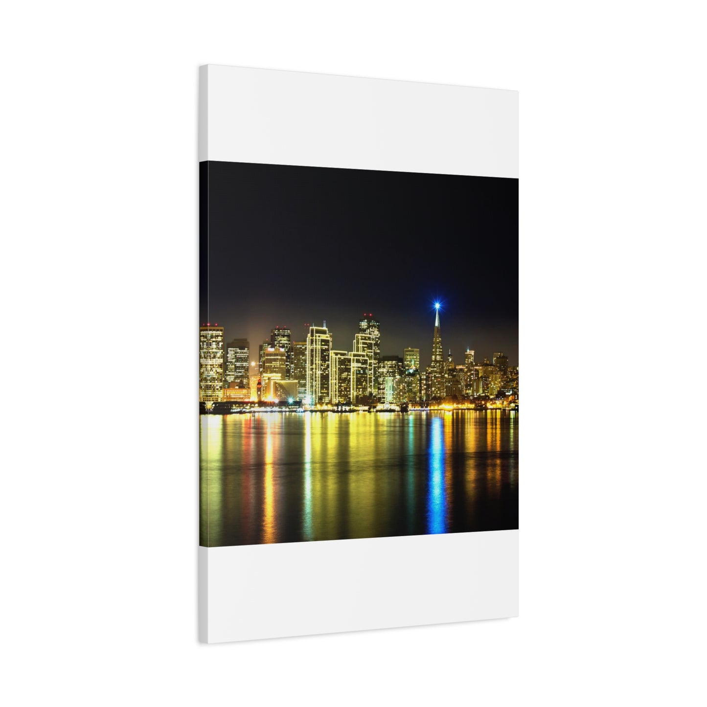 San Francisco Night Skyline Matte Canvas Print — Stretched 1.25"