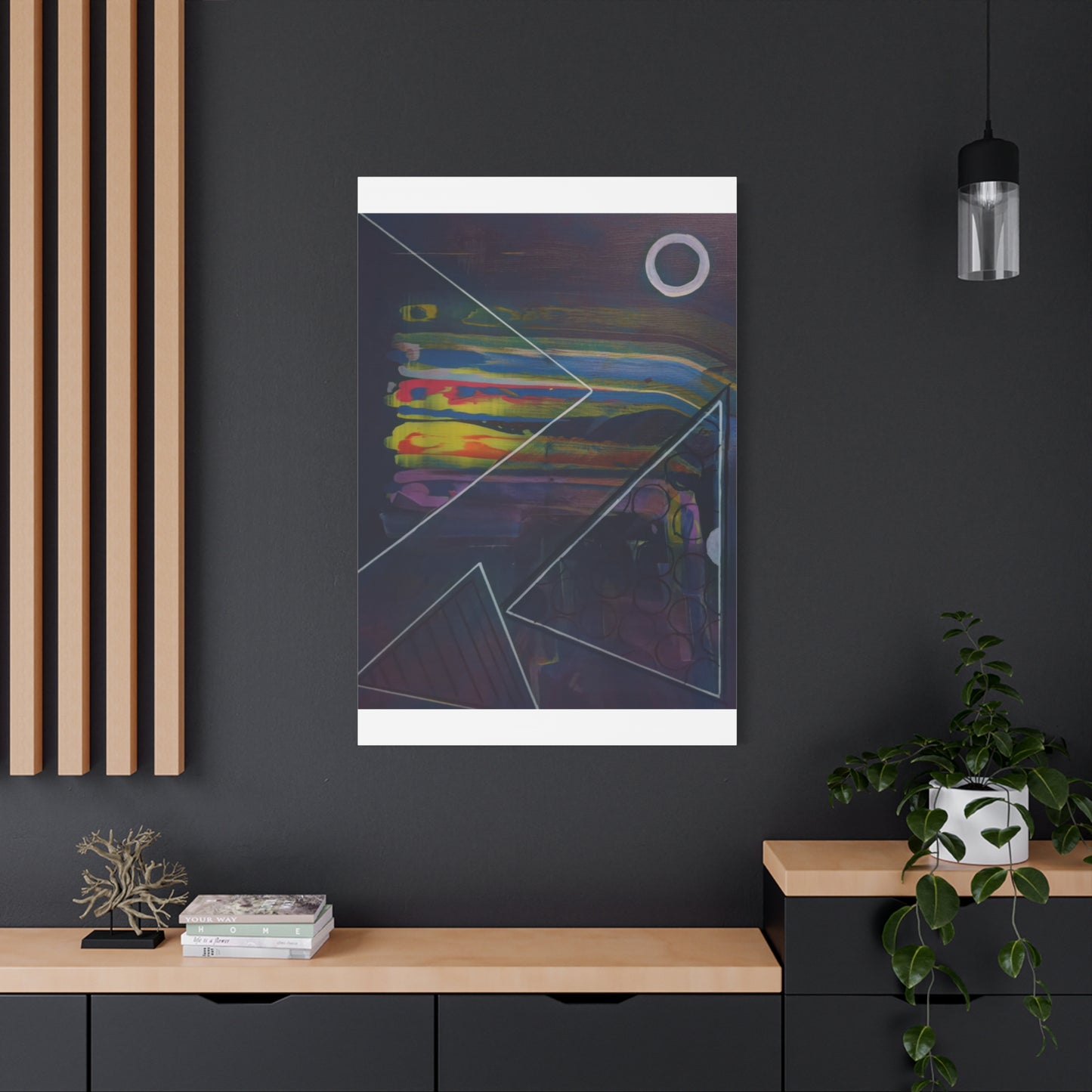 Abstract Geometric Canvas Art - 2025 astronomy – Colorful Drip Triangle Stretched Canvas