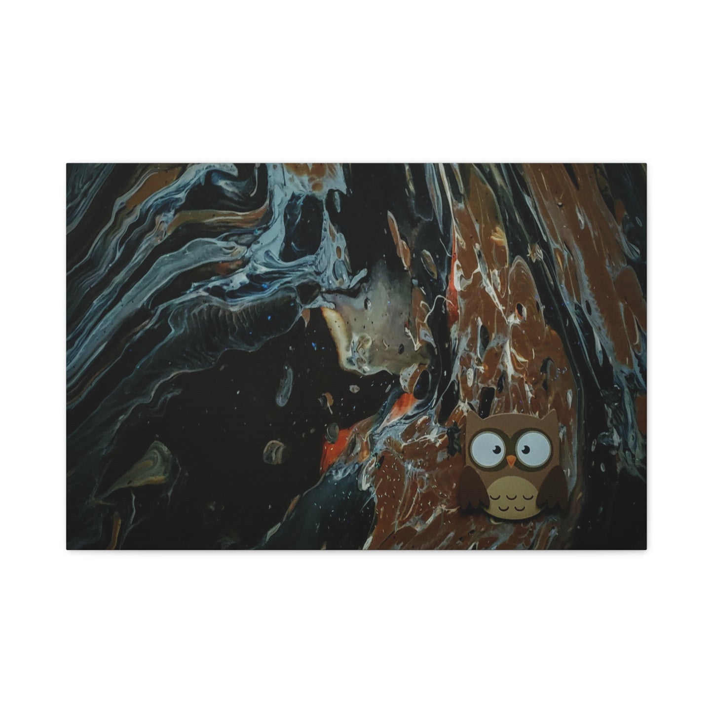 Abstract Swirl Owl Matte Canvas Print