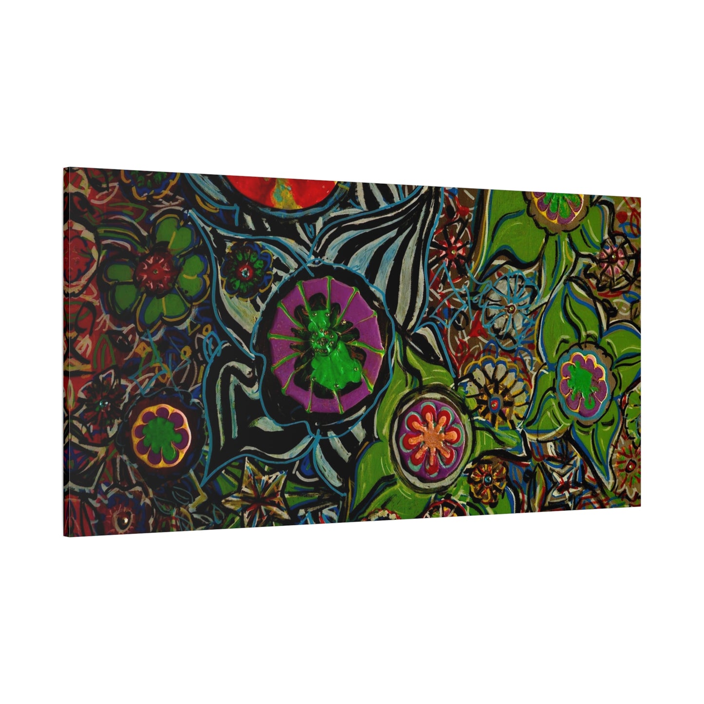 Urban_gardening-03 - Psychedelic Floral Canvas Print — Vibrant Abstract Garden Wall Art