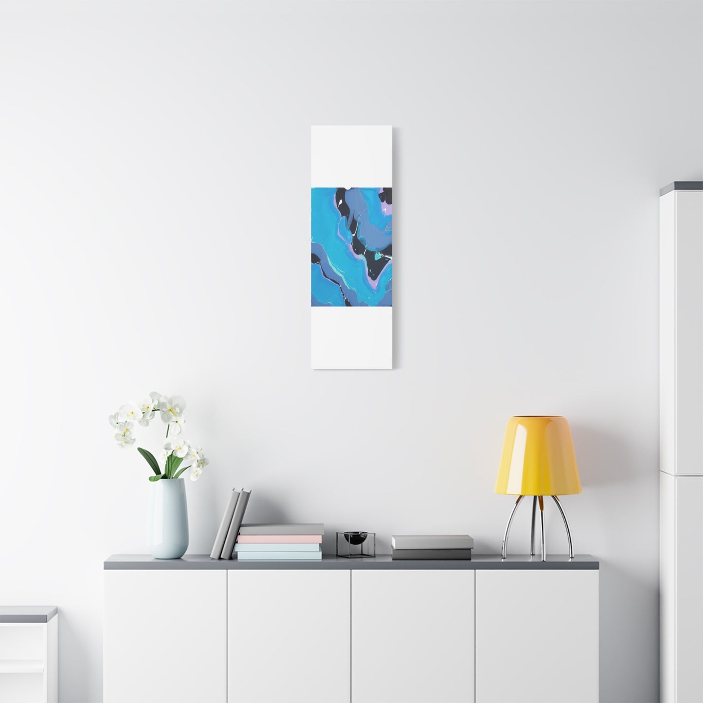 Abstract Blue Fluid Art Canvas Print — Matte Stretched Wall Art 1.25"