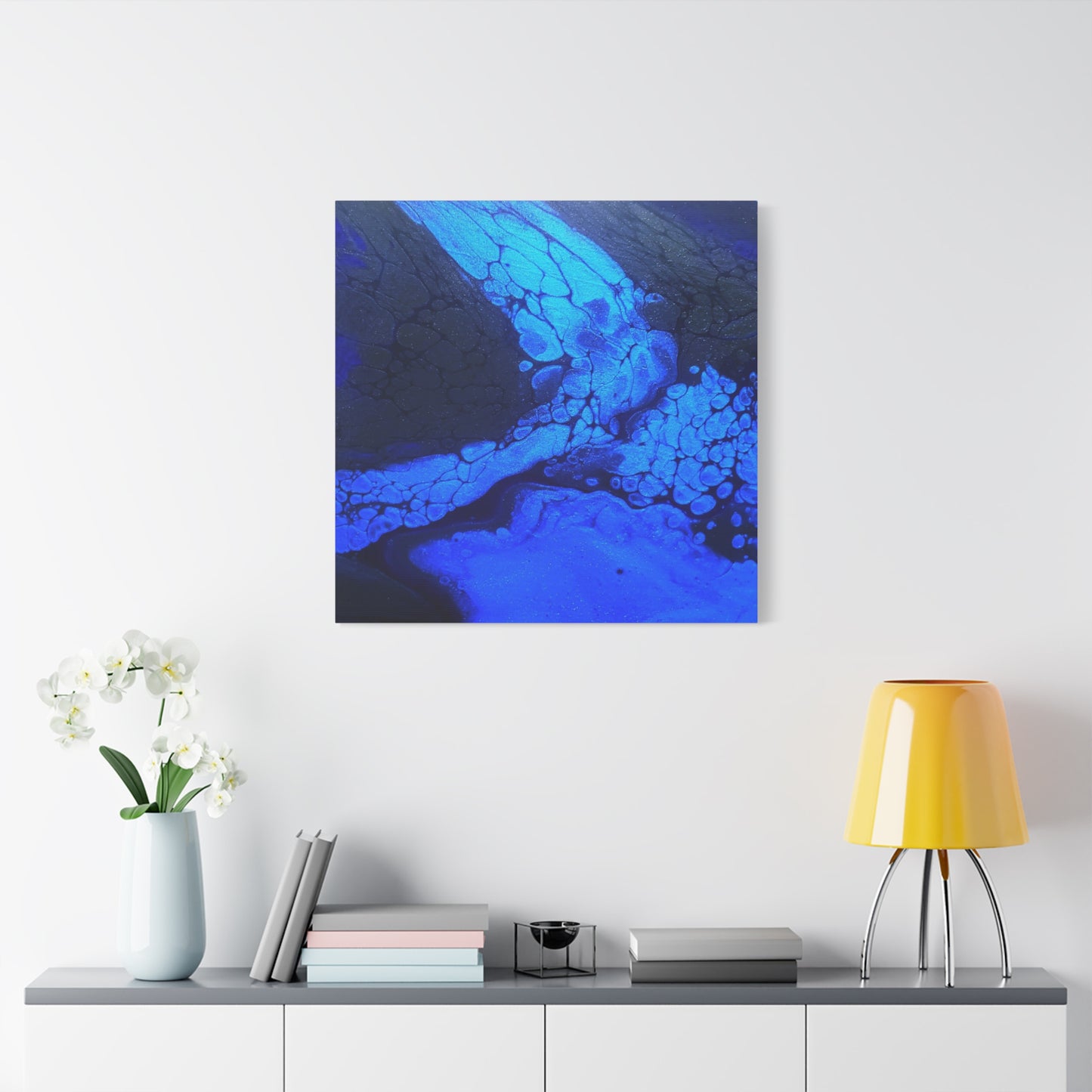 Abstract Blue Ocean Canvas Print — Matte Stretched Wall Art