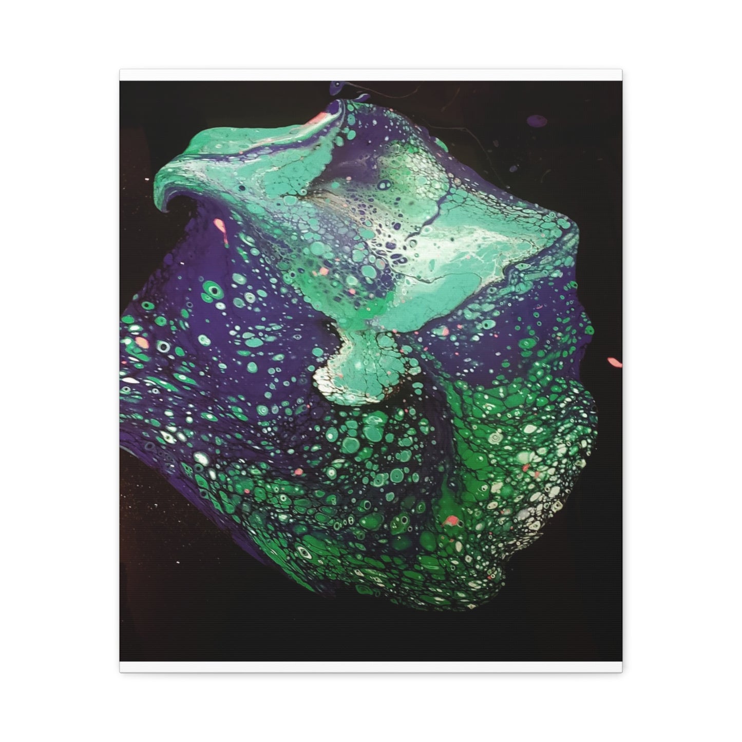 Abstract Green & Teal Fluid Art Canvas Print - Matte Stretched Wall Art