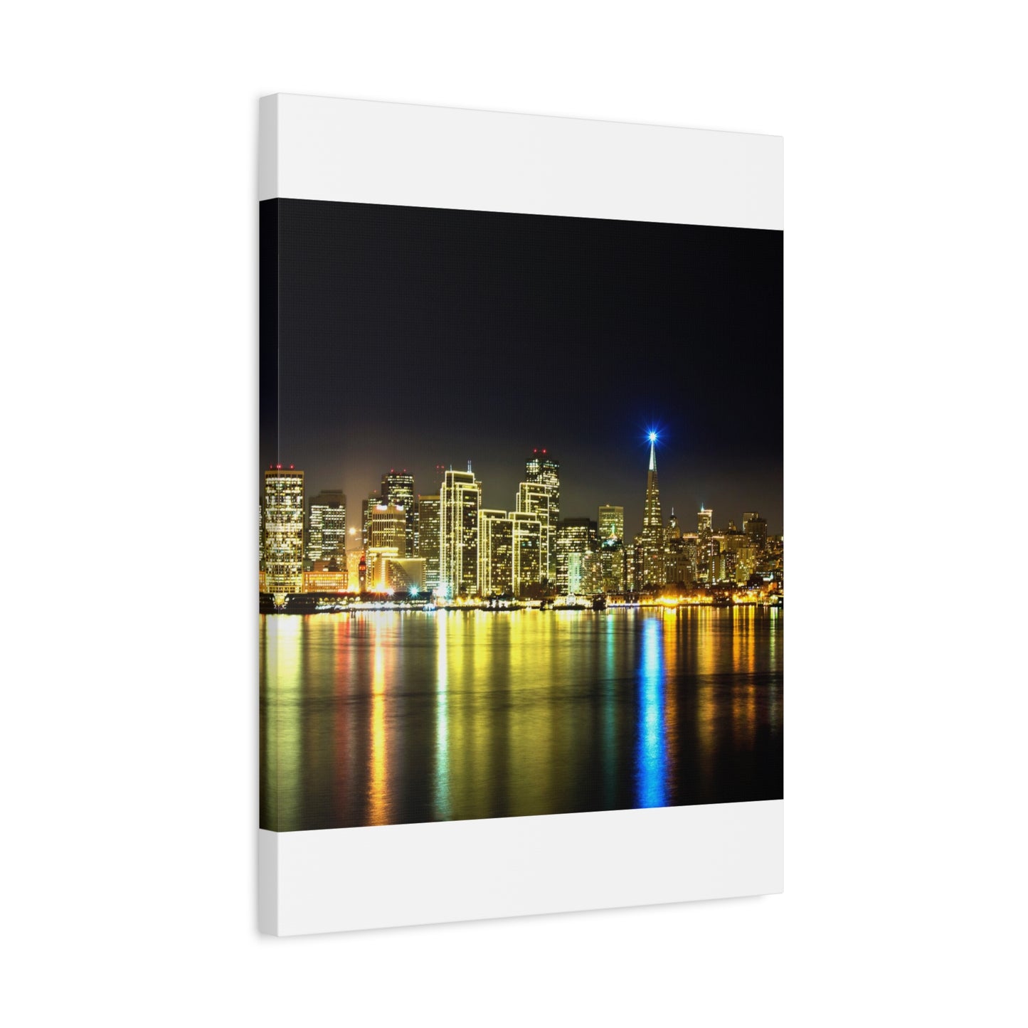 San Francisco Night Skyline Matte Canvas Print — Stretched 1.25"
