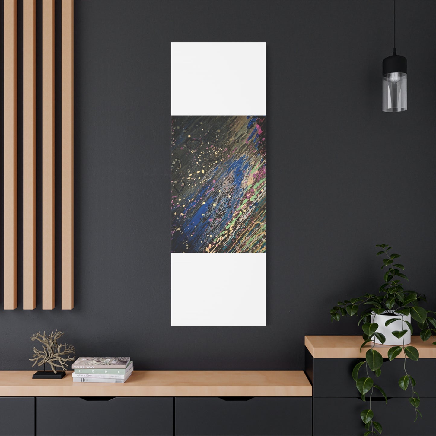 Abstract Splatter Matte Canvas Print — Colorful Fluid Art Wall Decor, Stretched 1.25"