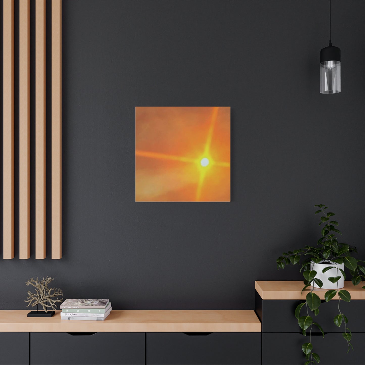 Sunburst Sunset Canvas Print — Warm Abstract Wall Art