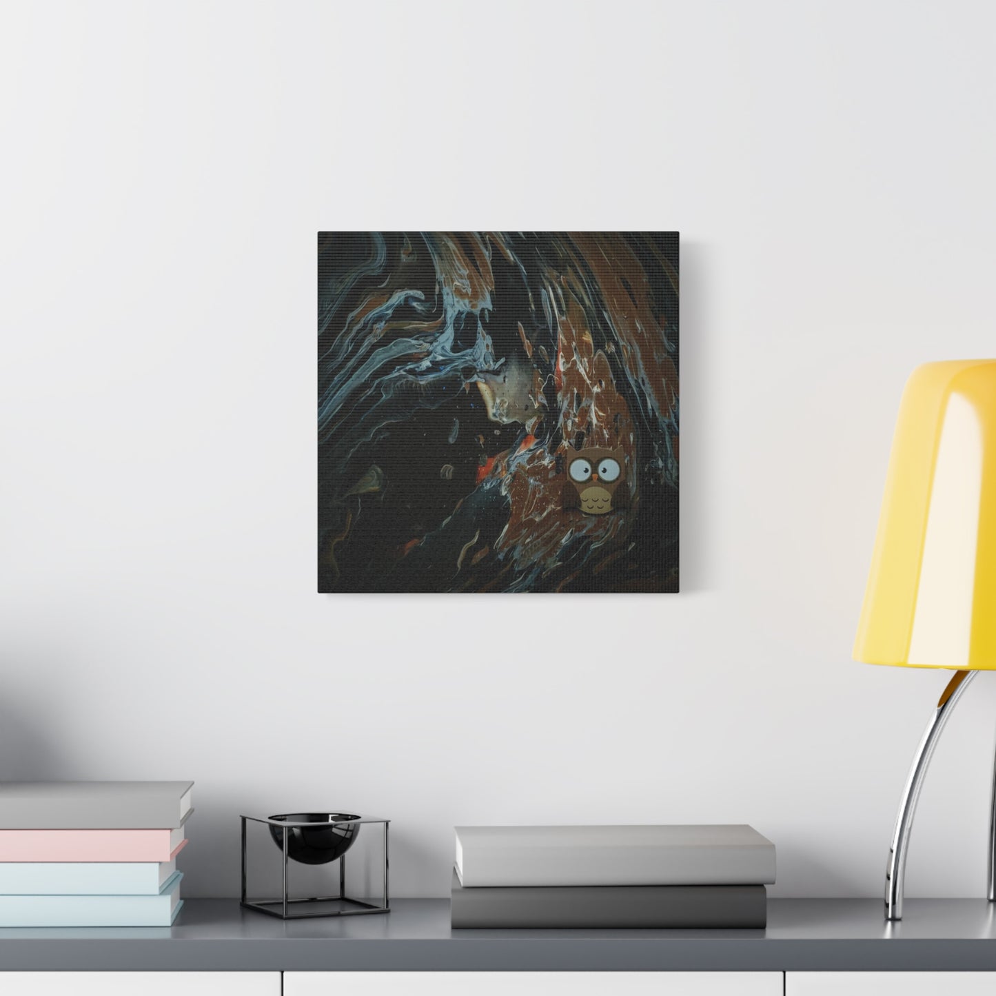 Abstract Swirl Owl Matte Canvas Print