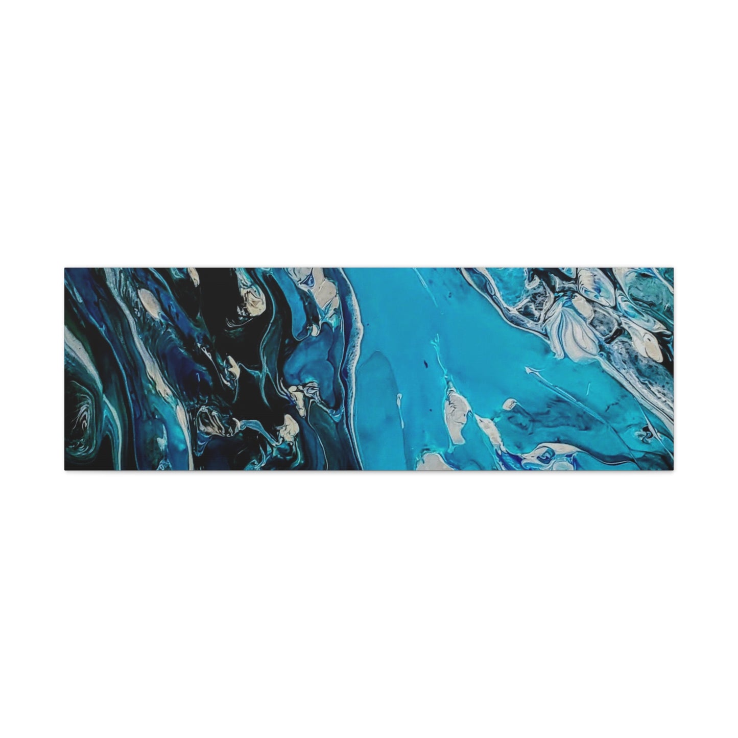 Blue Ocean Abstract Matte Canvas Print — Stretched Wall Art