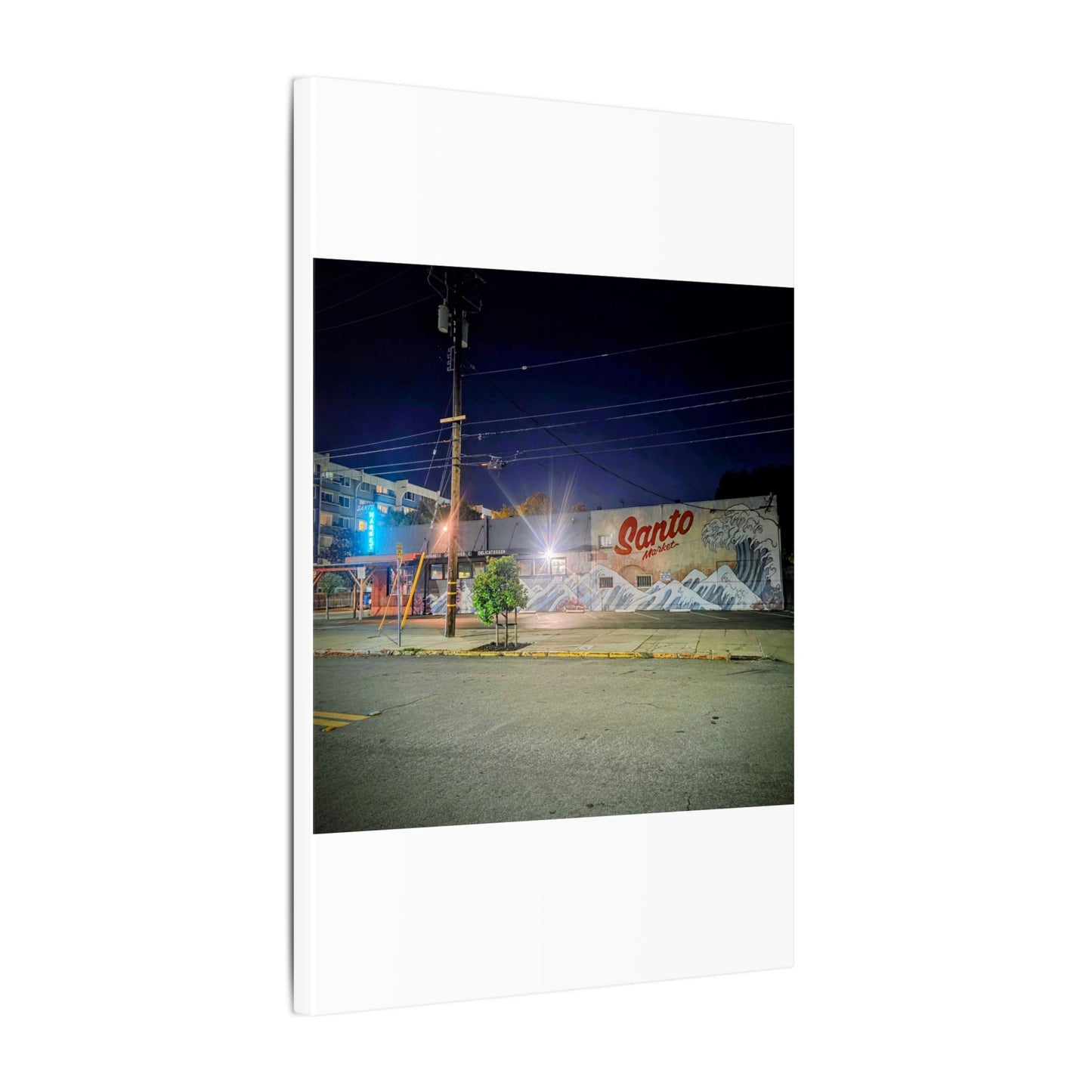 Santo Market Mural (7th&taylor)— Nighttime Urban Wall Art