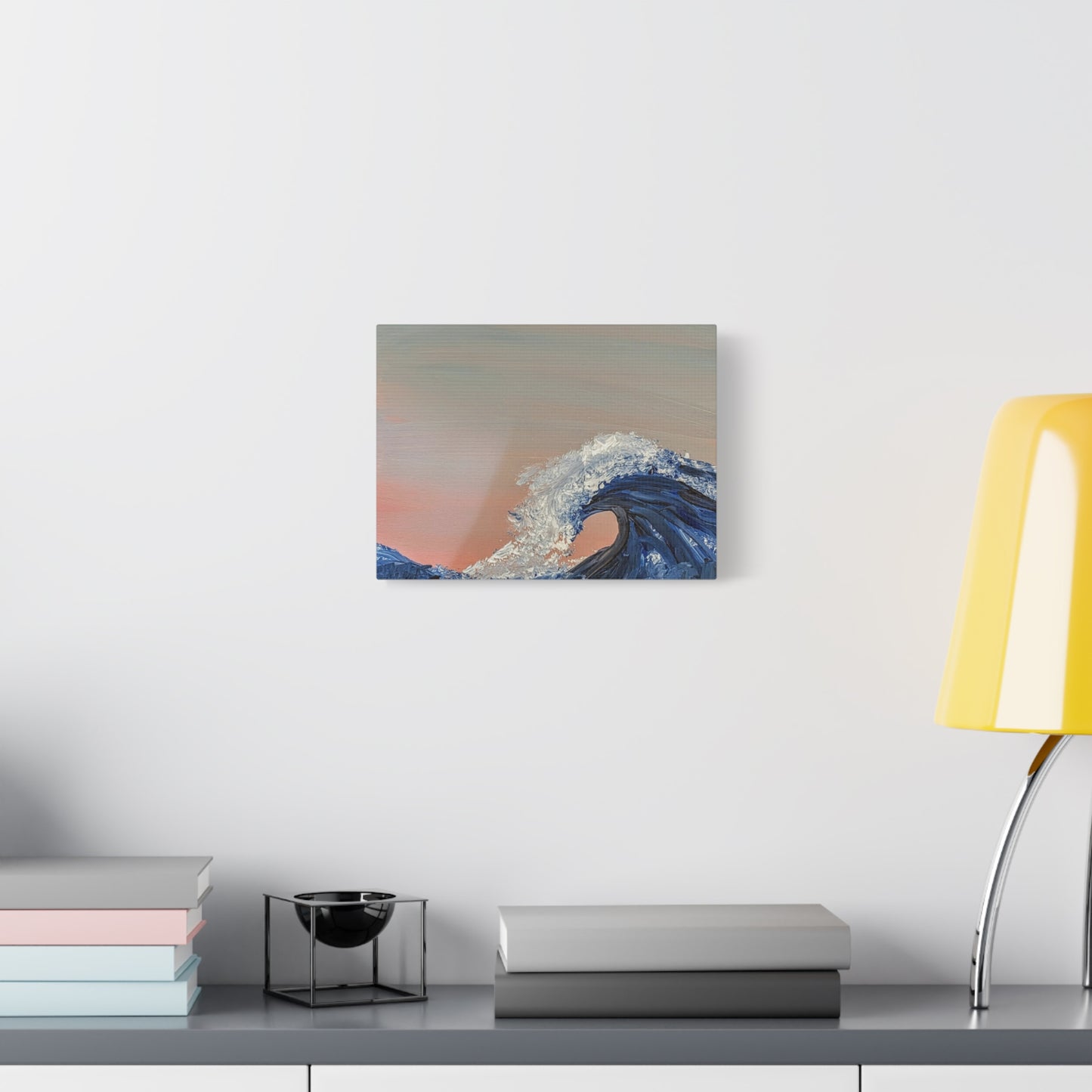 California_Coast - Ocean Wave Canvas Art — Blue Wave Seascape Matte Stretched Canvas