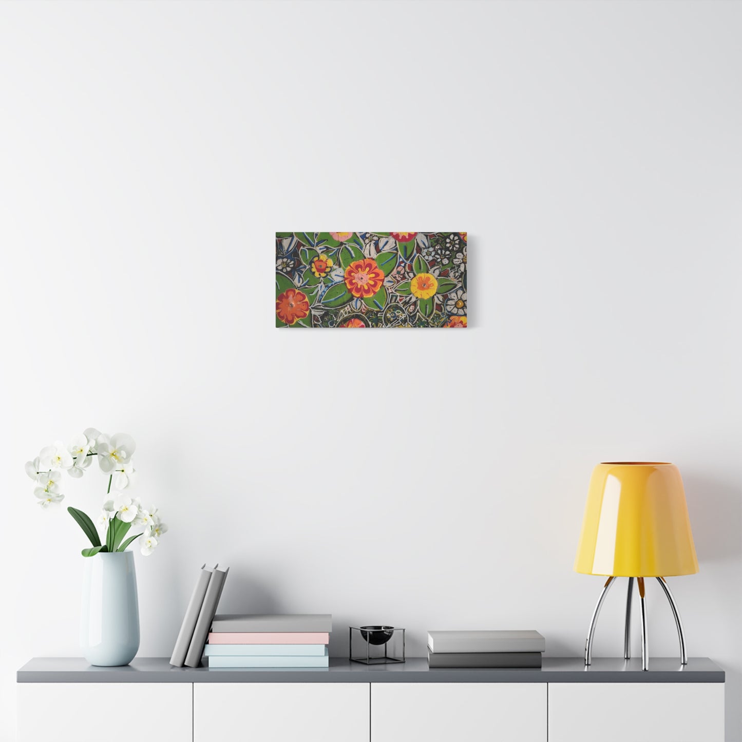 Urban_gardening-04 - Floral Pop Matte Stretched Canvas – Colorful Hand-Painted Garden Wall Art