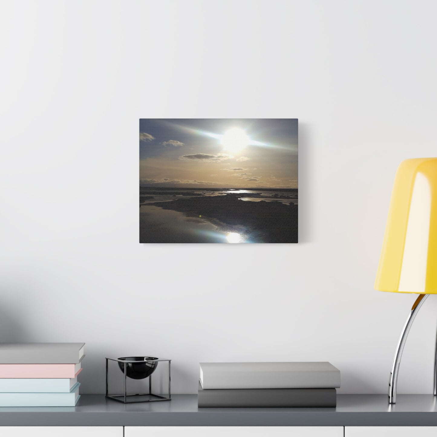 Sunlit Coastal Reflection (don edwards preserve)Canvas Print — Matte Stretched Wall Art