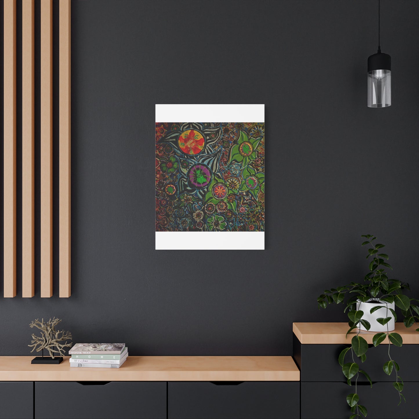 Urban_gardening-03 - Psychedelic Floral Canvas Print — Vibrant Abstract Garden Wall Art