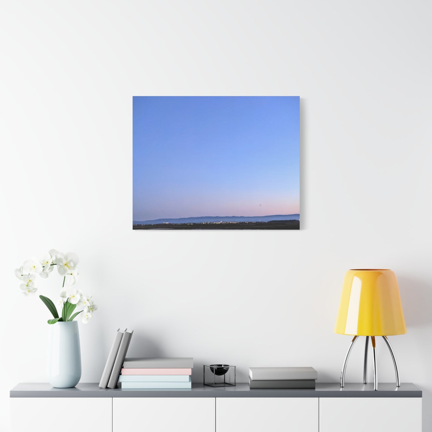 Serene Blue Horizon Matte Canvas Print — Stretched Wall Art