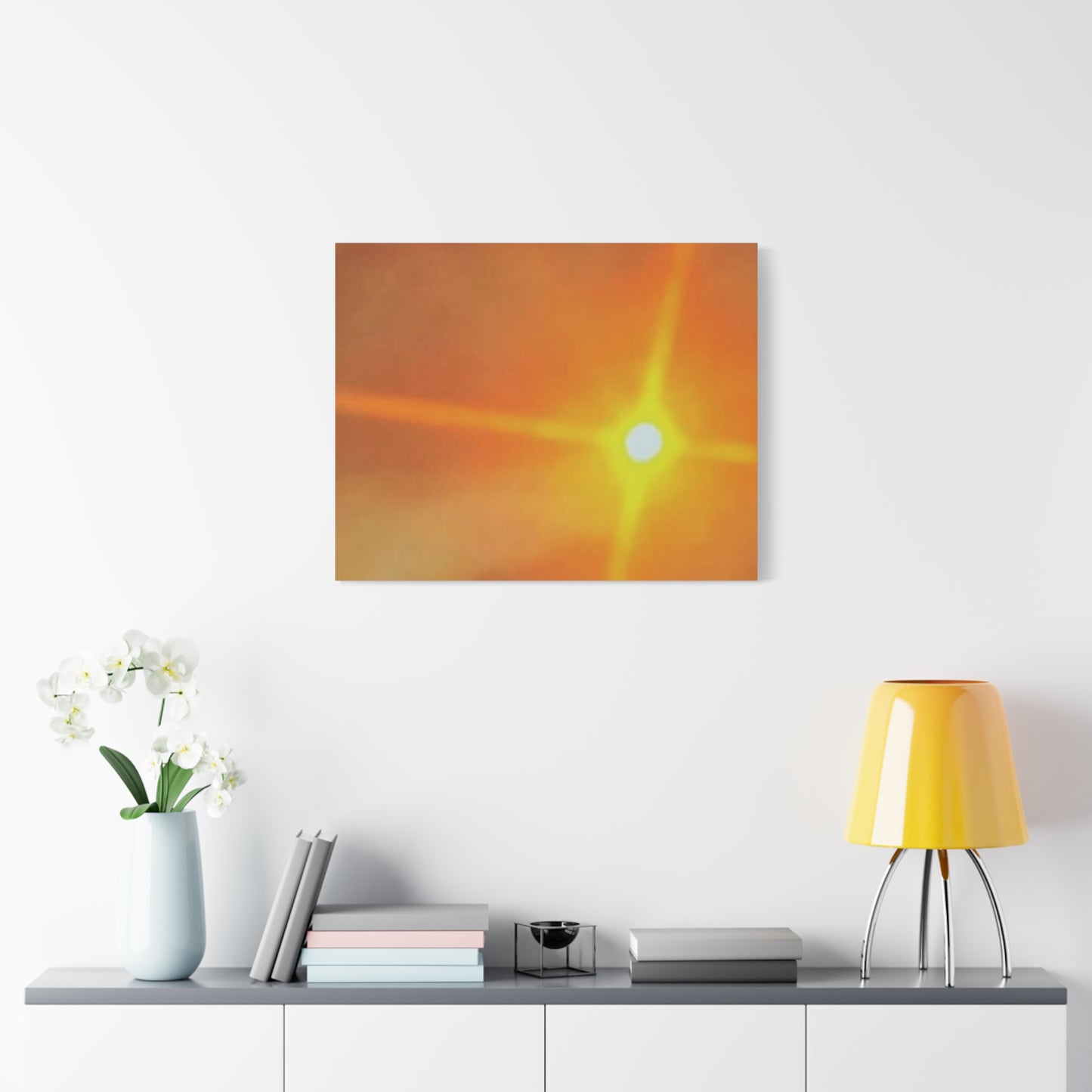 Sunburst Sunset Canvas Print — Warm Abstract Wall Art