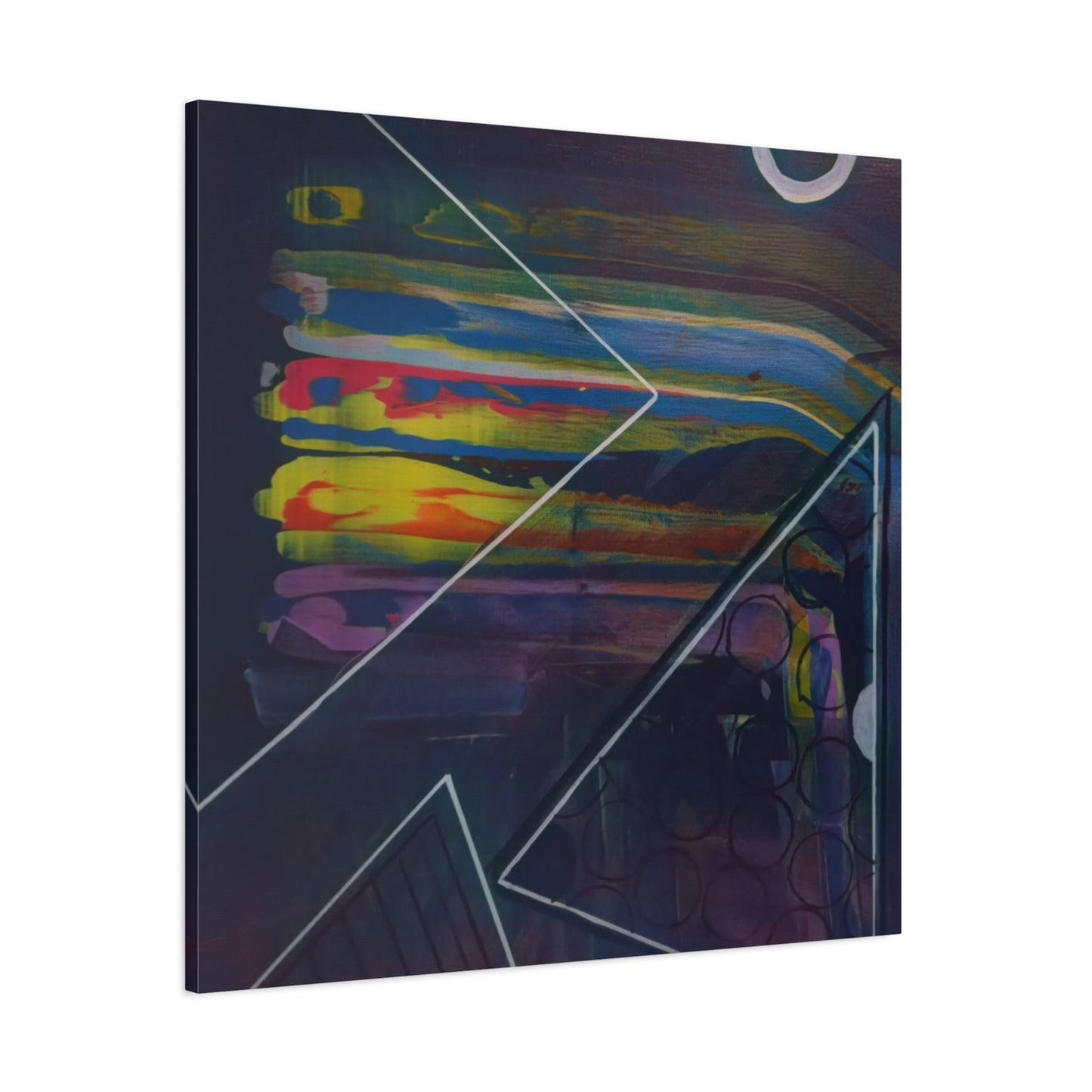 Abstract Geometric Canvas Art - 2025 astronomy – Colorful Drip Triangle Stretched Canvas