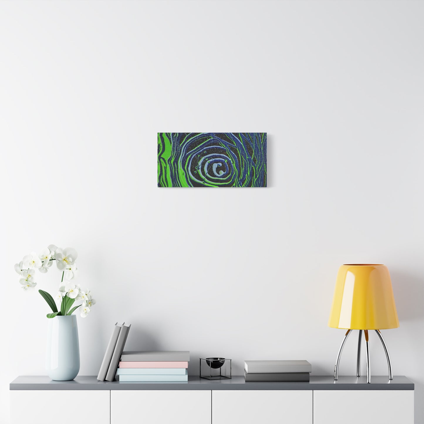 Abstract Green Swirl Matte Canvas Art — Stretched 1.25" Wall Décor