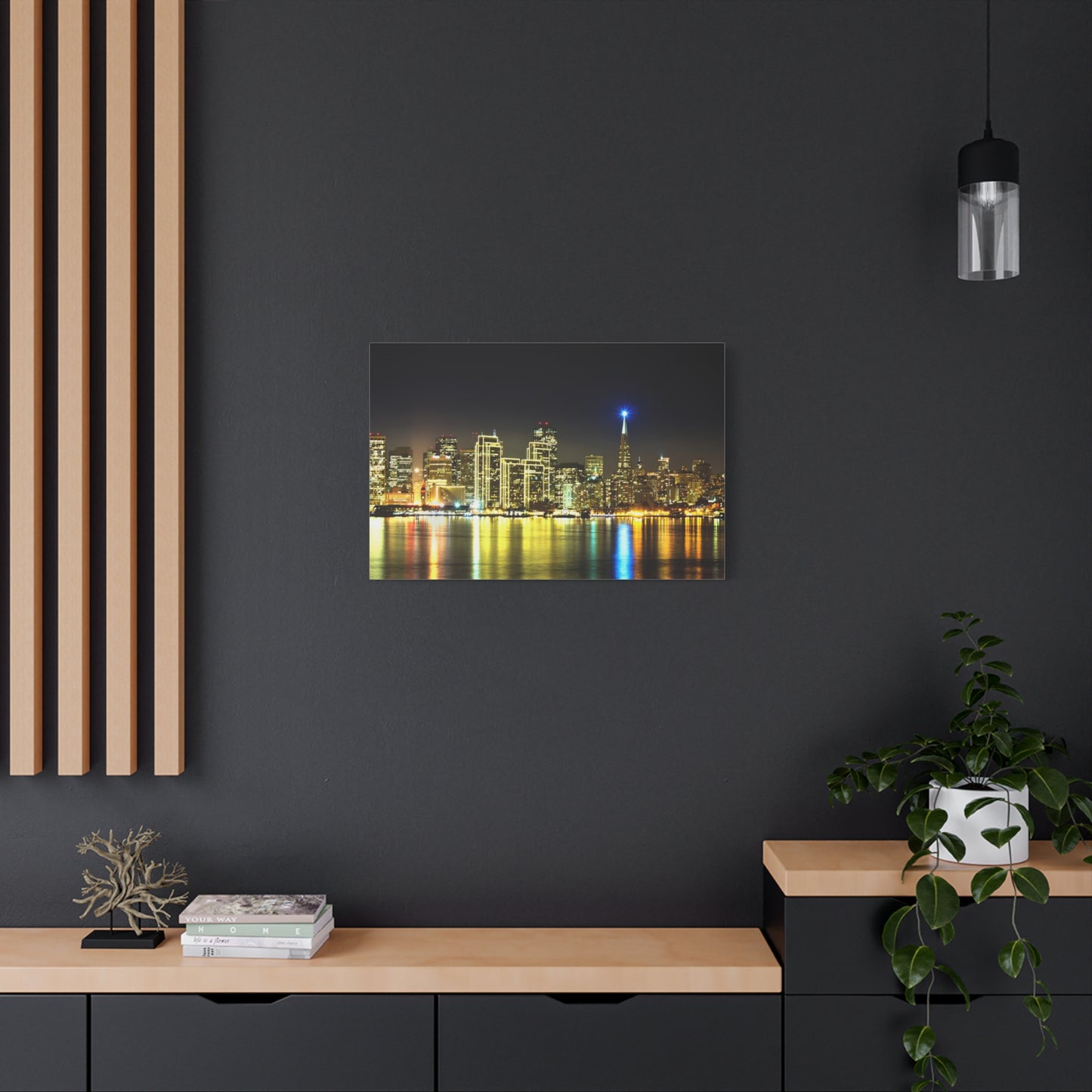 San Francisco Night Skyline Matte Canvas Print — Stretched 1.25"