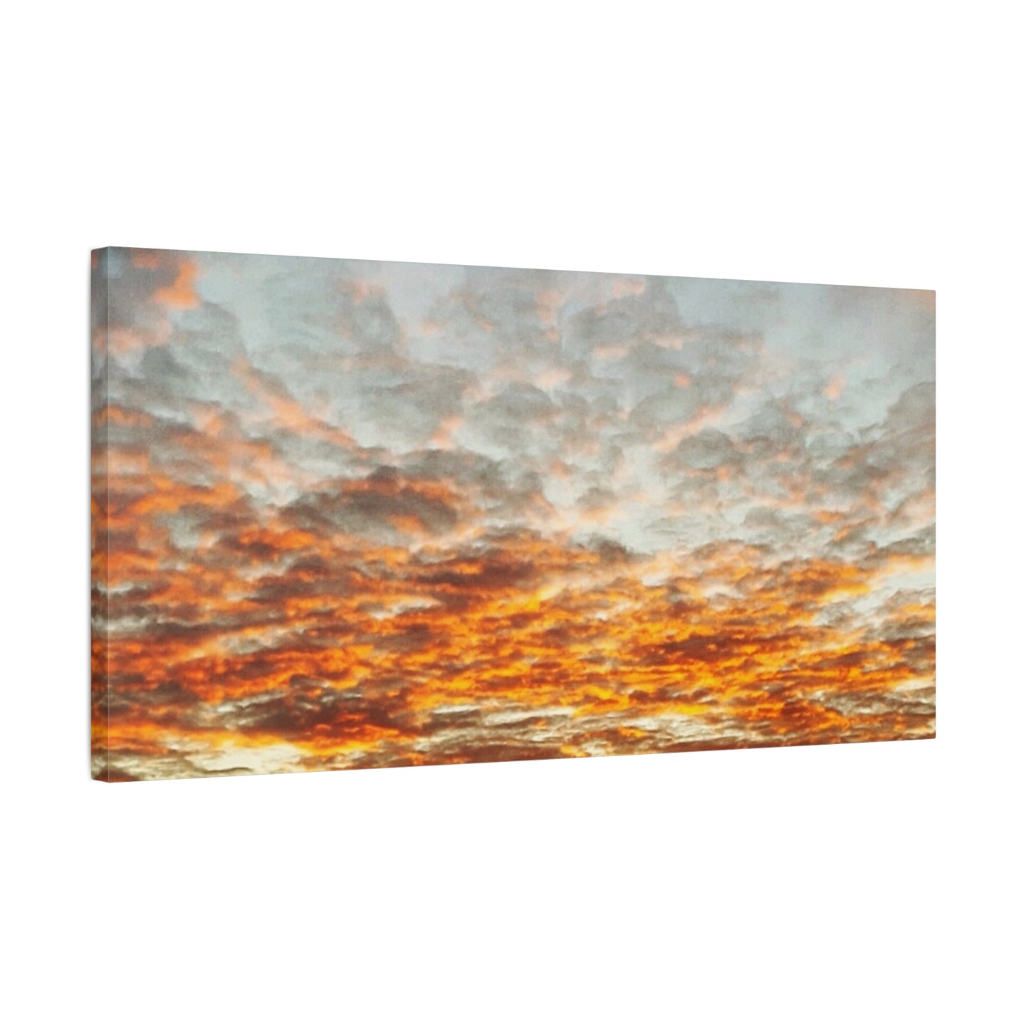 Sunset Sky Canvas Print — Orange Cloudscape Matte Stretched Wall Art