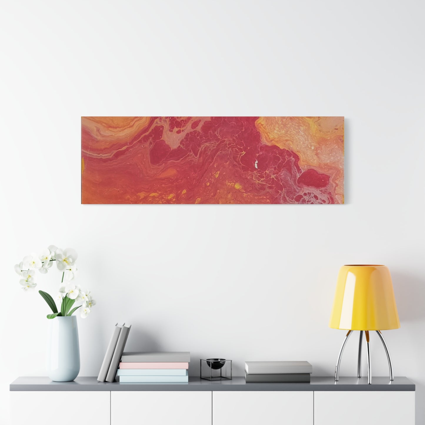 Abstract Pepto Popured - Sunset Swirl Matte Canvas Art - Stretched 1.25"