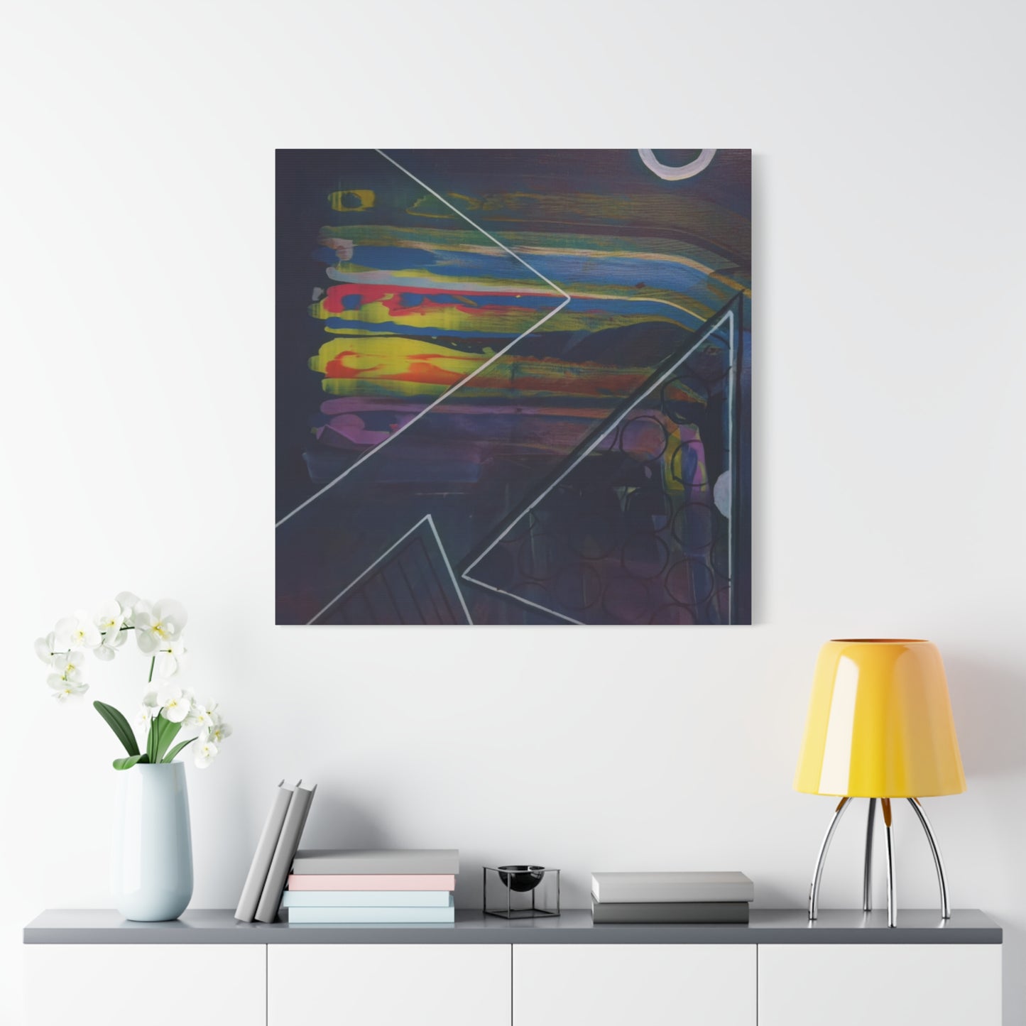 Abstract Geometric Canvas Art - 2025 astronomy – Colorful Drip Triangle Stretched Canvas