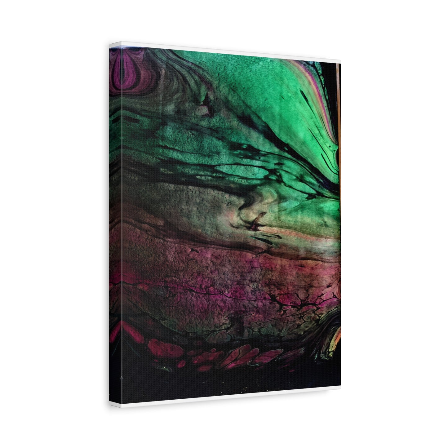 flame tempered pour - Abstract Teal & Magenta Canvas Wall Art — Matte Stretched 1.25"