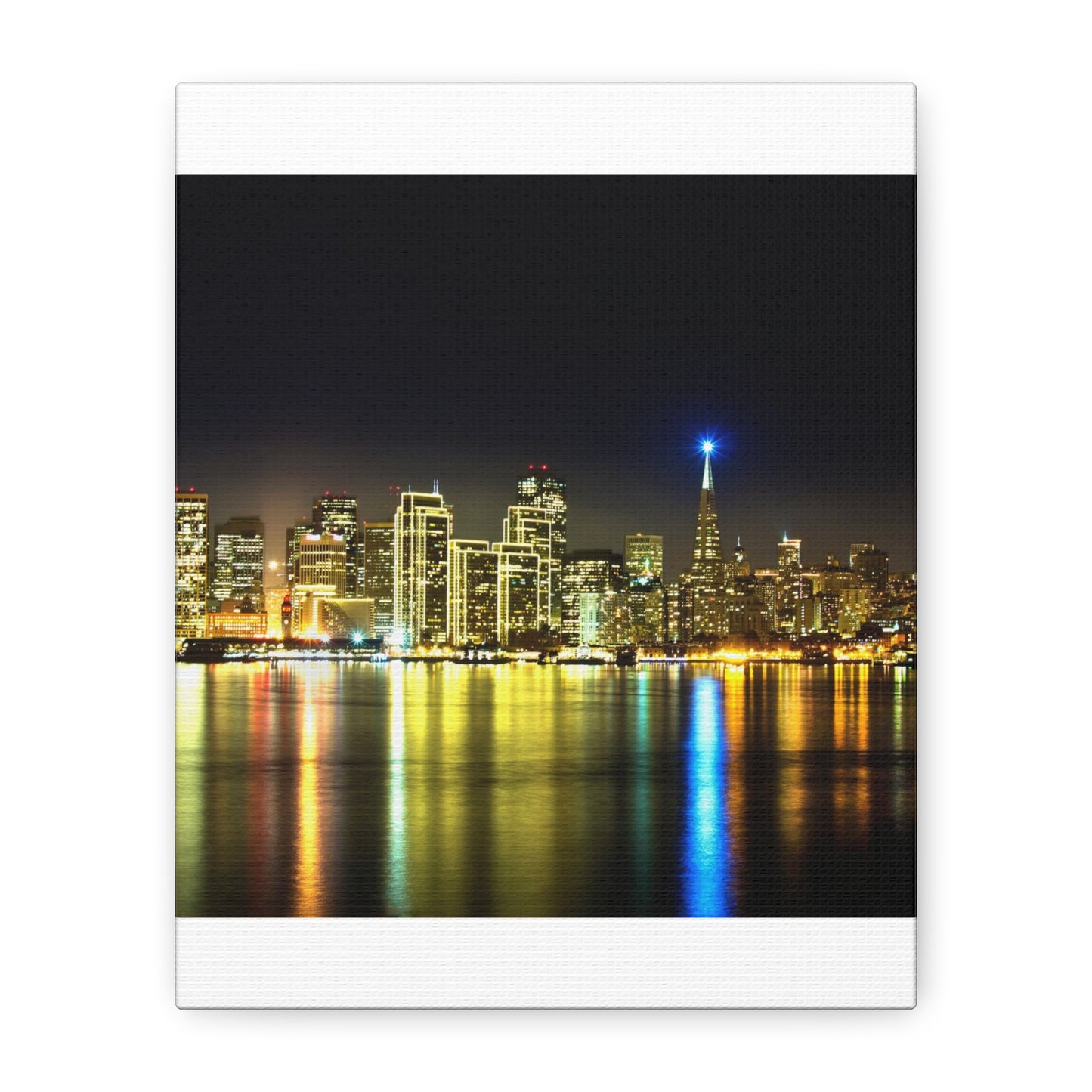 San Francisco Night Skyline Matte Canvas Print — Stretched 1.25"