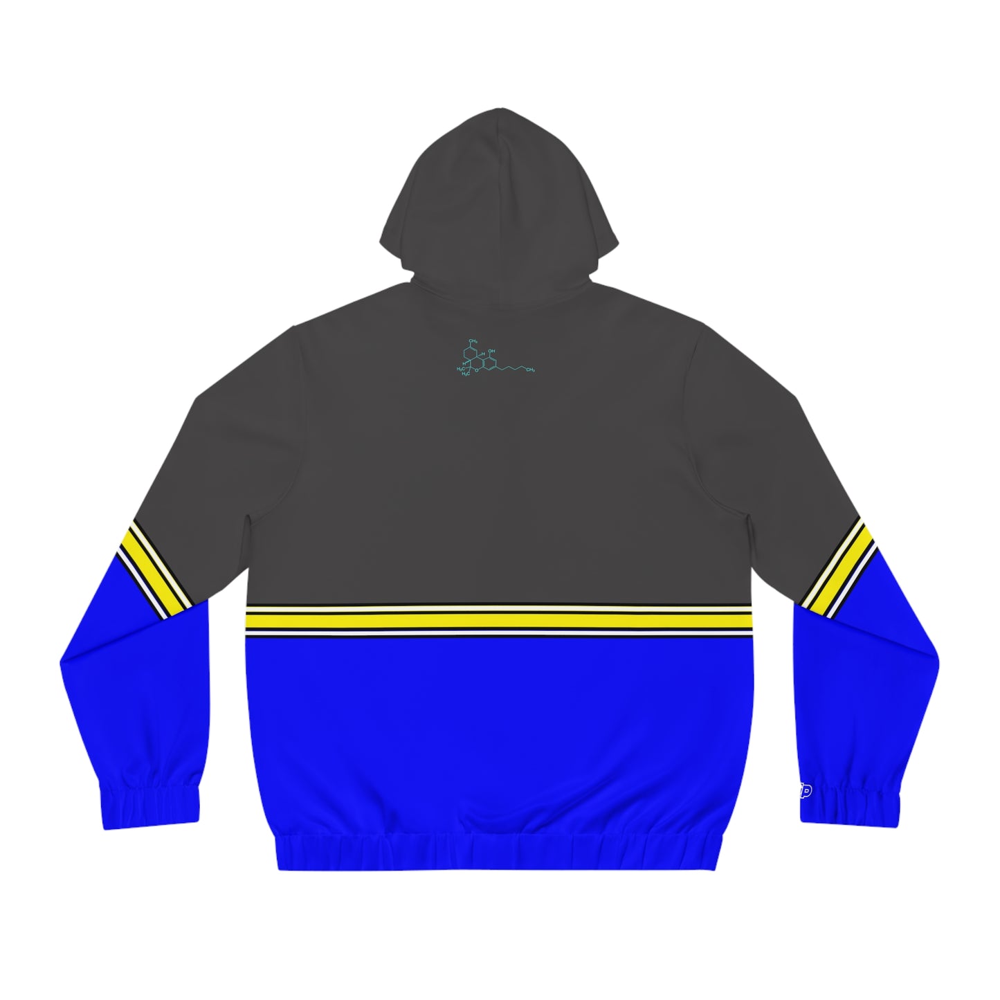 Blue Stripe Full-Zip Hoodie — Casual Streetwear Jacket with Leaf Logo
