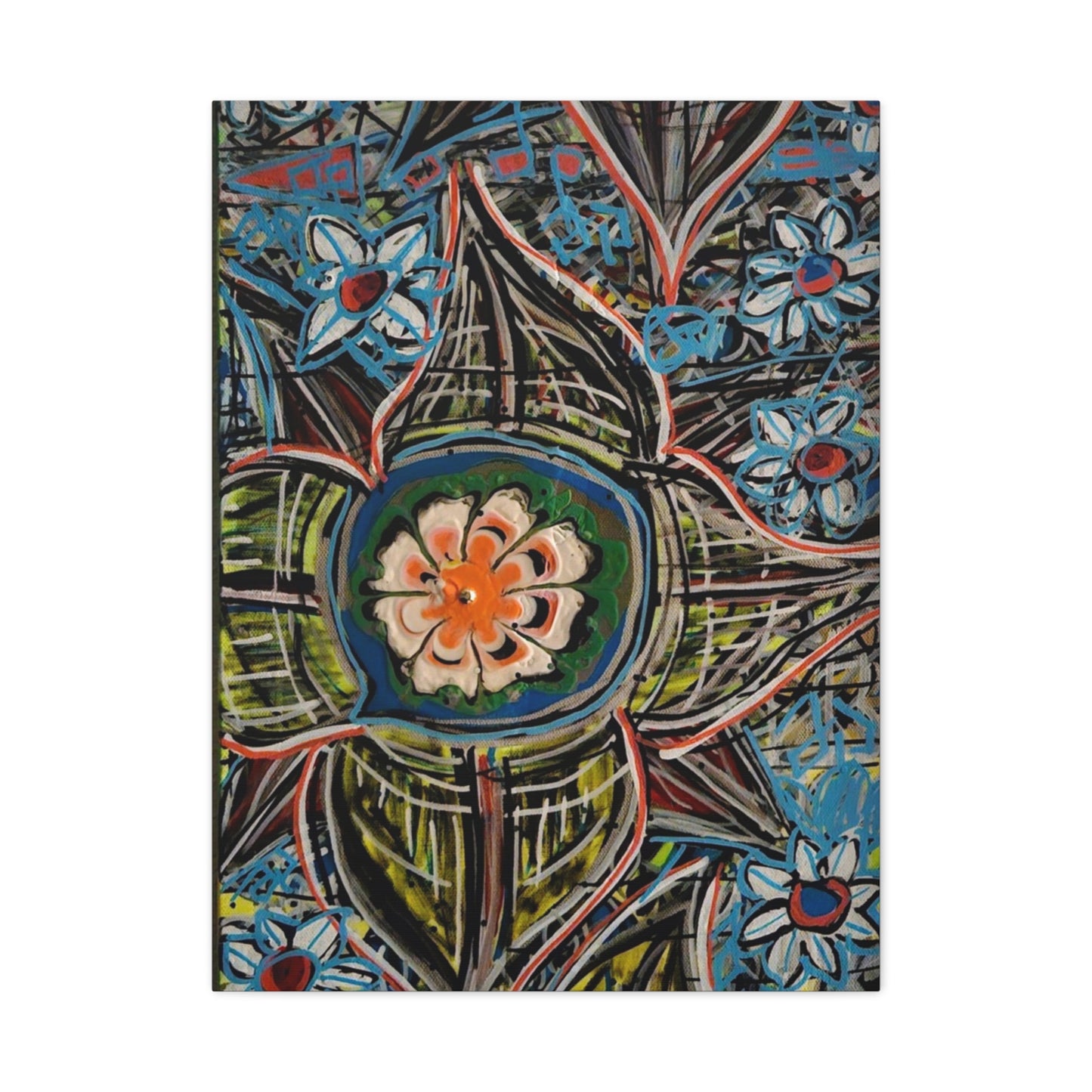 urban_gardening_02 - Abstract Floral Mandala Matte Canvas Print (Stretched 1.25")
